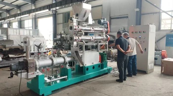 Suzhou Meidi Clean Technology Co., Ltd.mpanys 1000kg/hour size pet food extrusion machinery line ,finished manufacturing and ready for delivery
